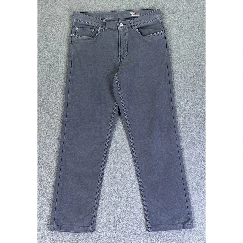 Faherty Pants Mens 31x26 Grey Stretch Terry 5 Pocket Vintage Wash Minimalist - Picture 2 of 11